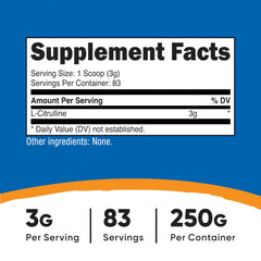 Nutricost L-Citrulline base powder with scoop for precise serving
