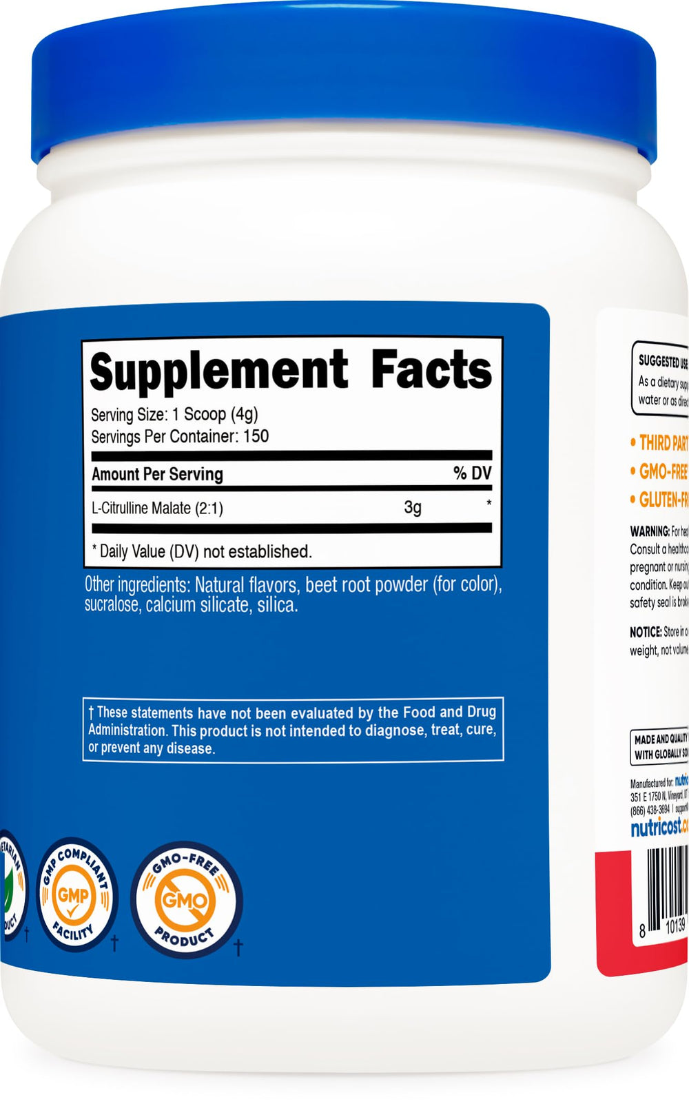 Nutricost L-Citrulline Malate fruit punch drink shows vibrant color