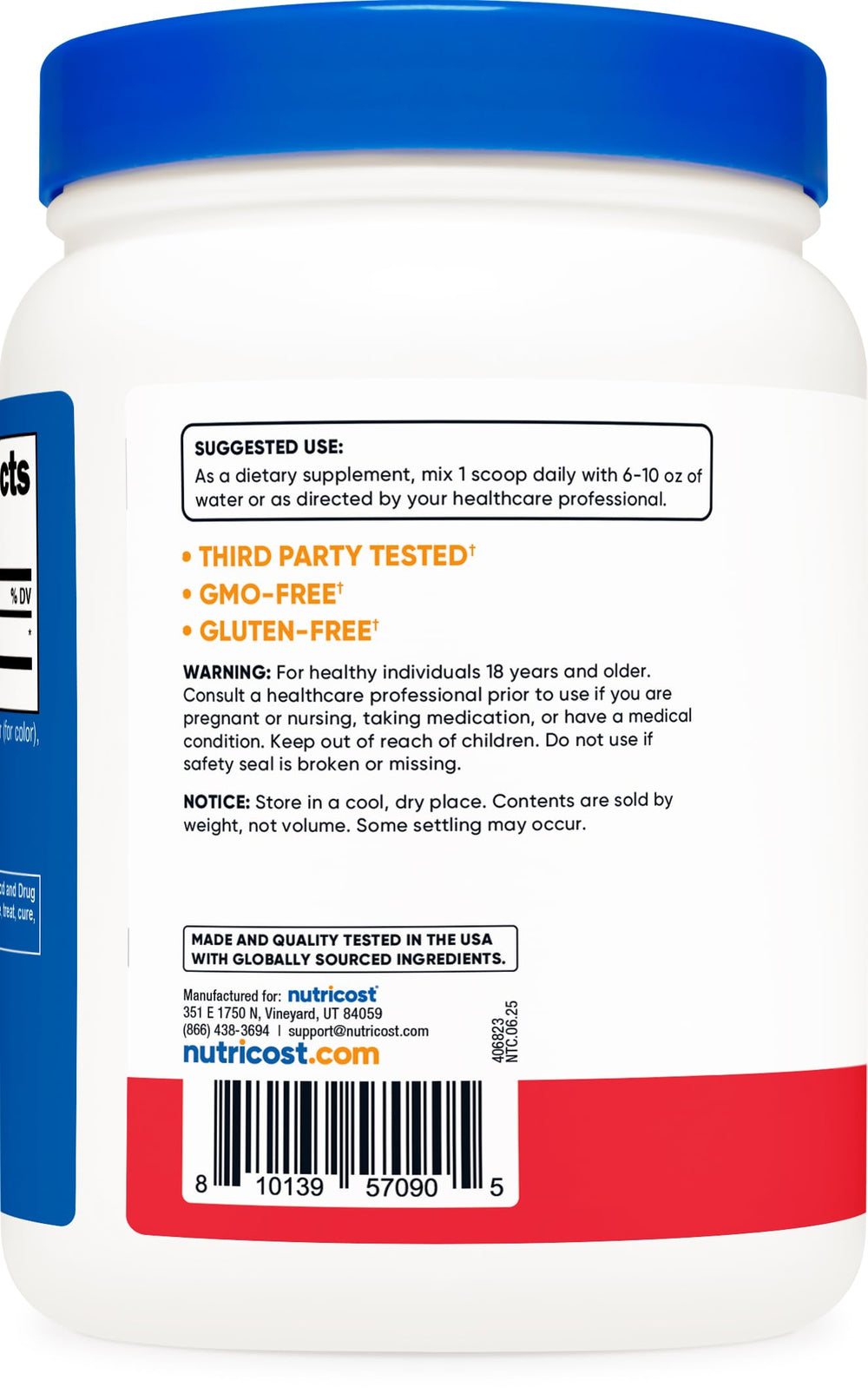 Nutricost L-Citrulline Malate mixer illustrates easy blend into beverages