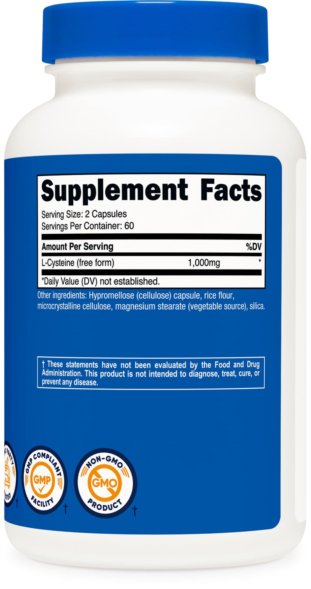 Pouring Nutricost L-Cysteine 1000mg capsules for daily dosing.