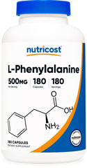 Nutricost L-Phenylalanine 500mg capsules for daily wellness.
