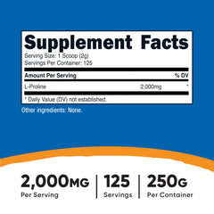 Nutricost L-Proline powder scoop close-up for easy measuring