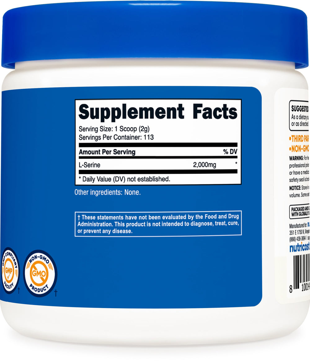 Display of Nutricost L-Serine jars highlights product range