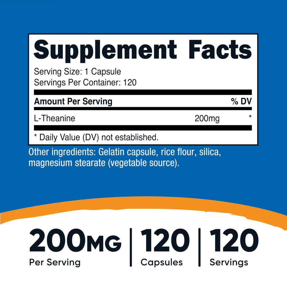 Nutricost L-Theanine capsules close-up emphasizes easy daily intake