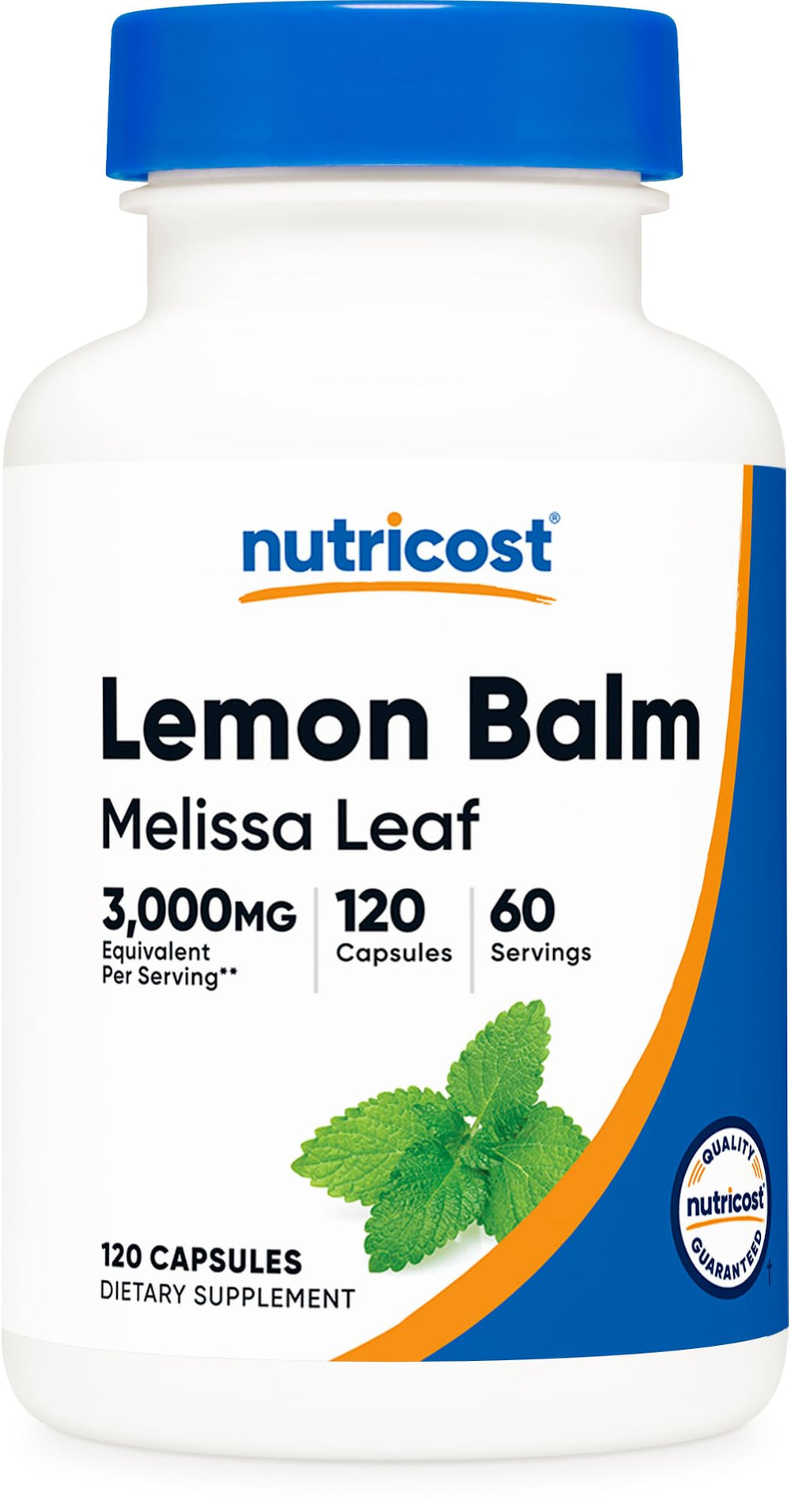 Nutricost Lemon Balm capsules bottle for daily calm and wellness