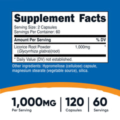Nutricost Licorice Root 500mg capsules displayed for convenient daily supplementation