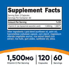 Closeup of Nutricost Liposomal Vitamin C capsules for easy daily intake.