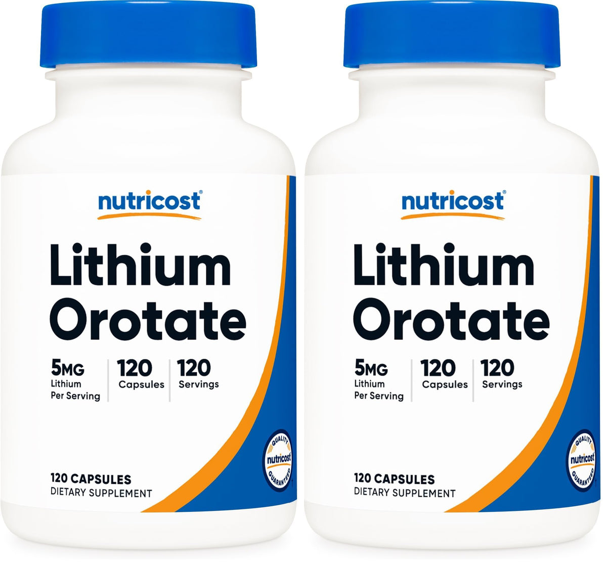 Nutricost Lithium Ootate 5mg bottle front view for daily wellness support.