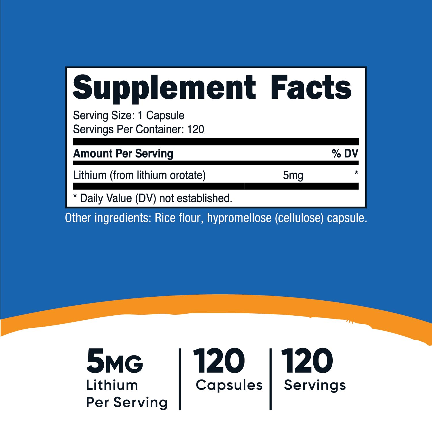 Nutricost Lithium Orotate capsules in veggie caps with label, ideal for vegetarian regimens.