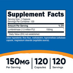 Nutricost Lumbrokinase capsules close-up highlighting compact capsules for easy daily intake.
