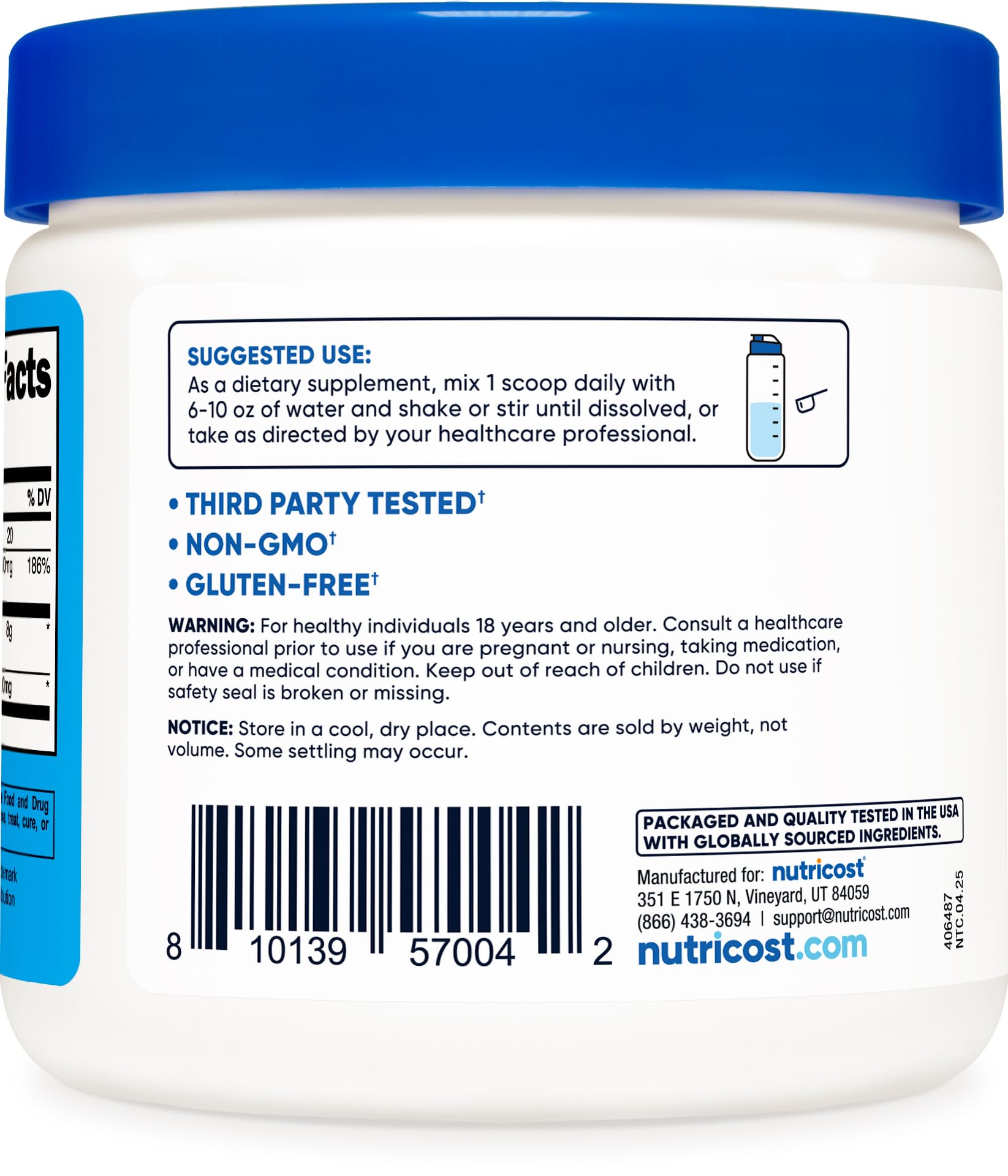Nutricost Magnesium BHB Salts dissolves easily in water for energy during fat adaptation