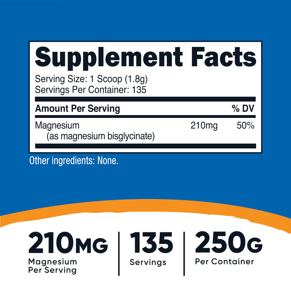 Nutricost Magnesium Bisglycinate Powder with scoop for convenient serving