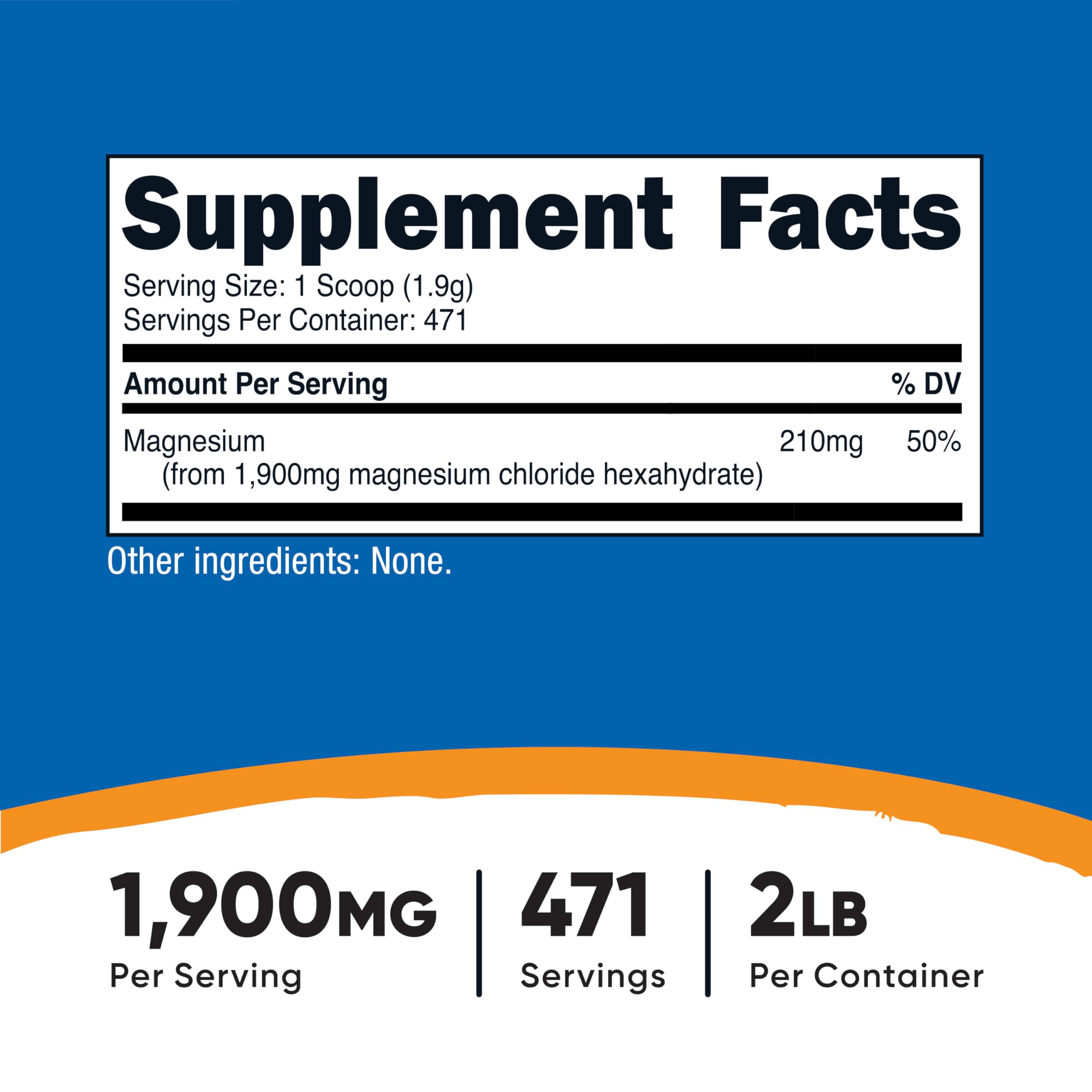Nutricost Magnesium Chloride packaging highlighting vegetarian-friendly formulation.