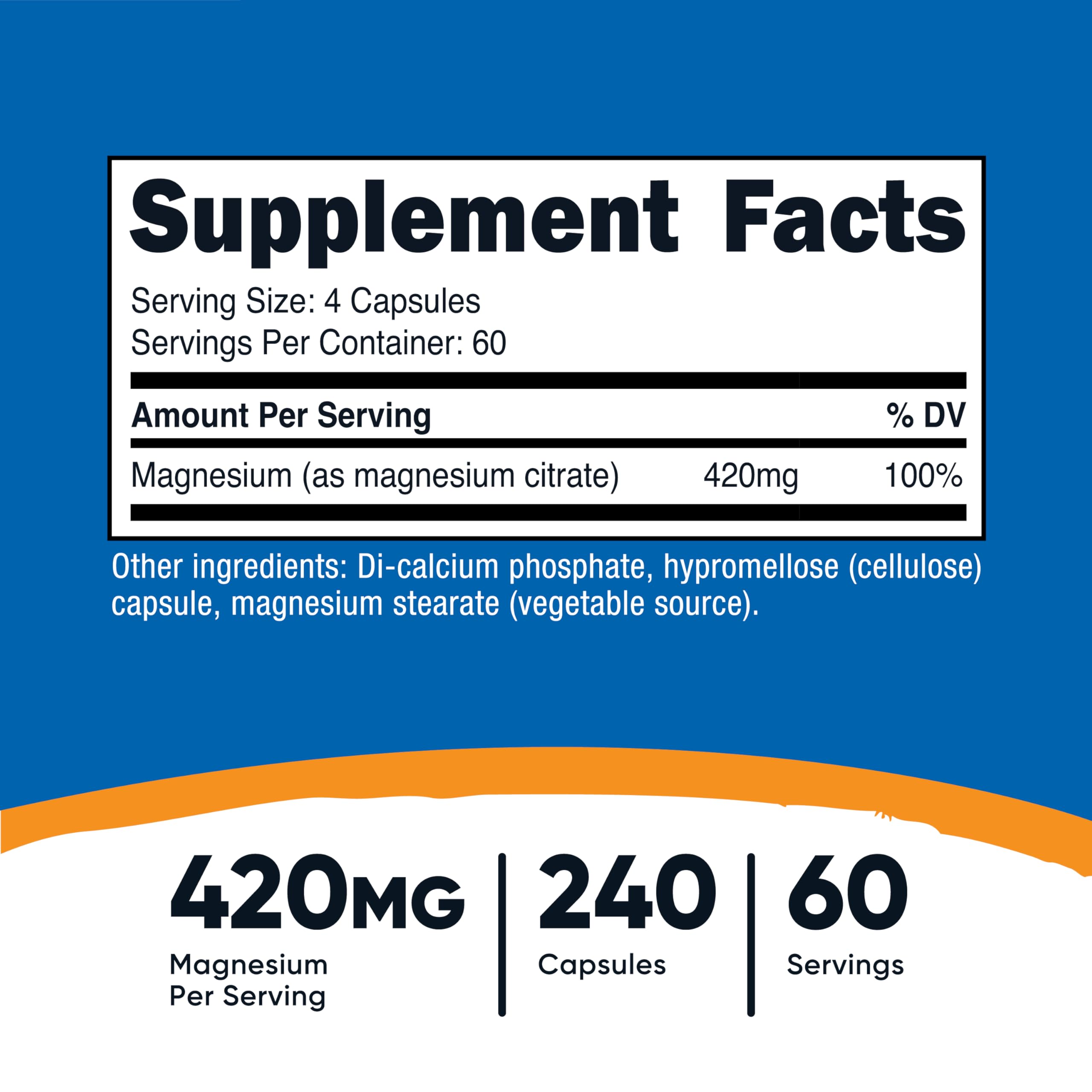 Nutricost Magnesium Citrate capsules inside bottle illustrating plant-based daily use.