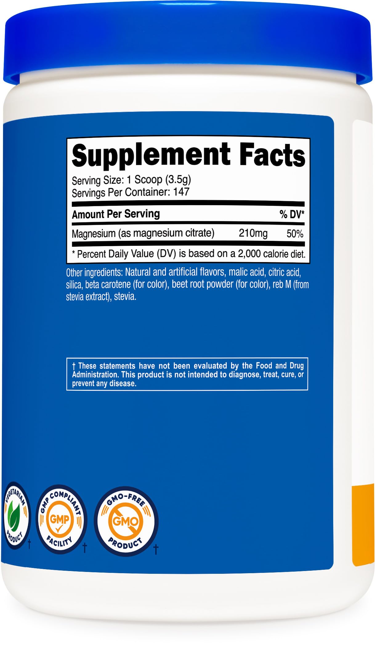 Nutricost Magnesium Citrate Peach Mango in a glass for a flavorful beverage.