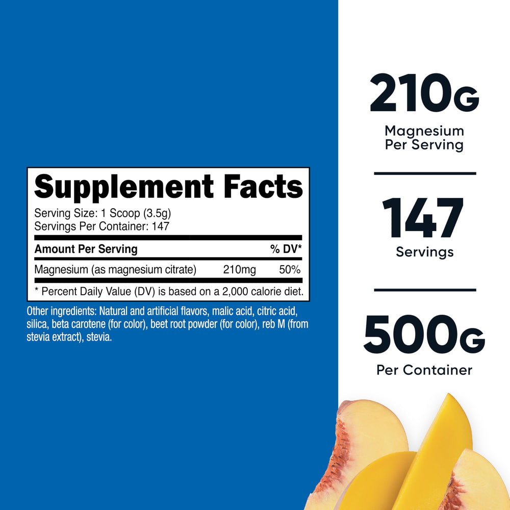 Nutricost Magnesium Citrate Peach Mango scoop for precise measurements.