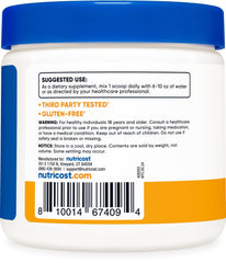 Nutricost Magnesium Citrate Peach Mango bottle label highlights non-GMO and gluten-free attributes.