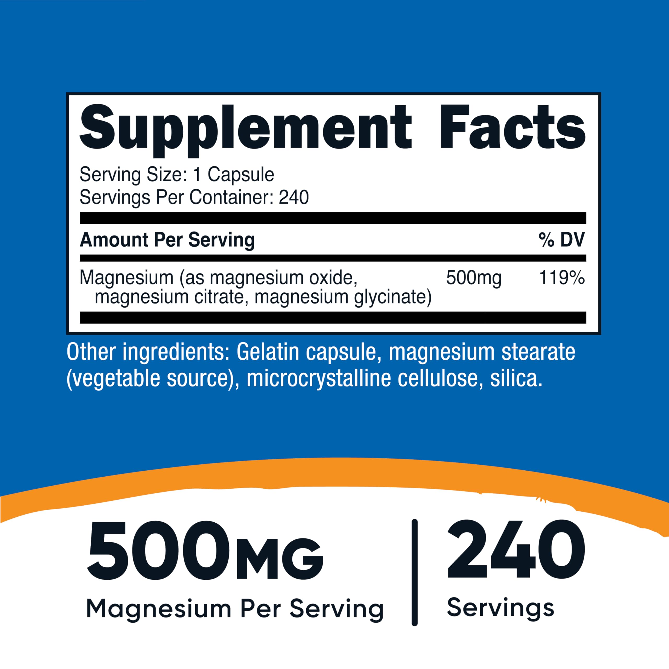 Nutricost Magnesium Complex capsules laid out for daily dosage