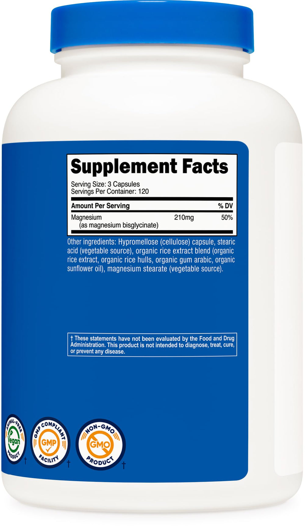 Nutricost packaging image showing three size options for capsules