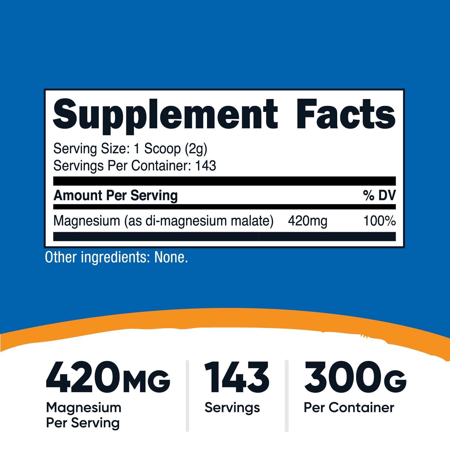 Nutricost Magnesium Malate scoop measuring one serving for easy daily use.