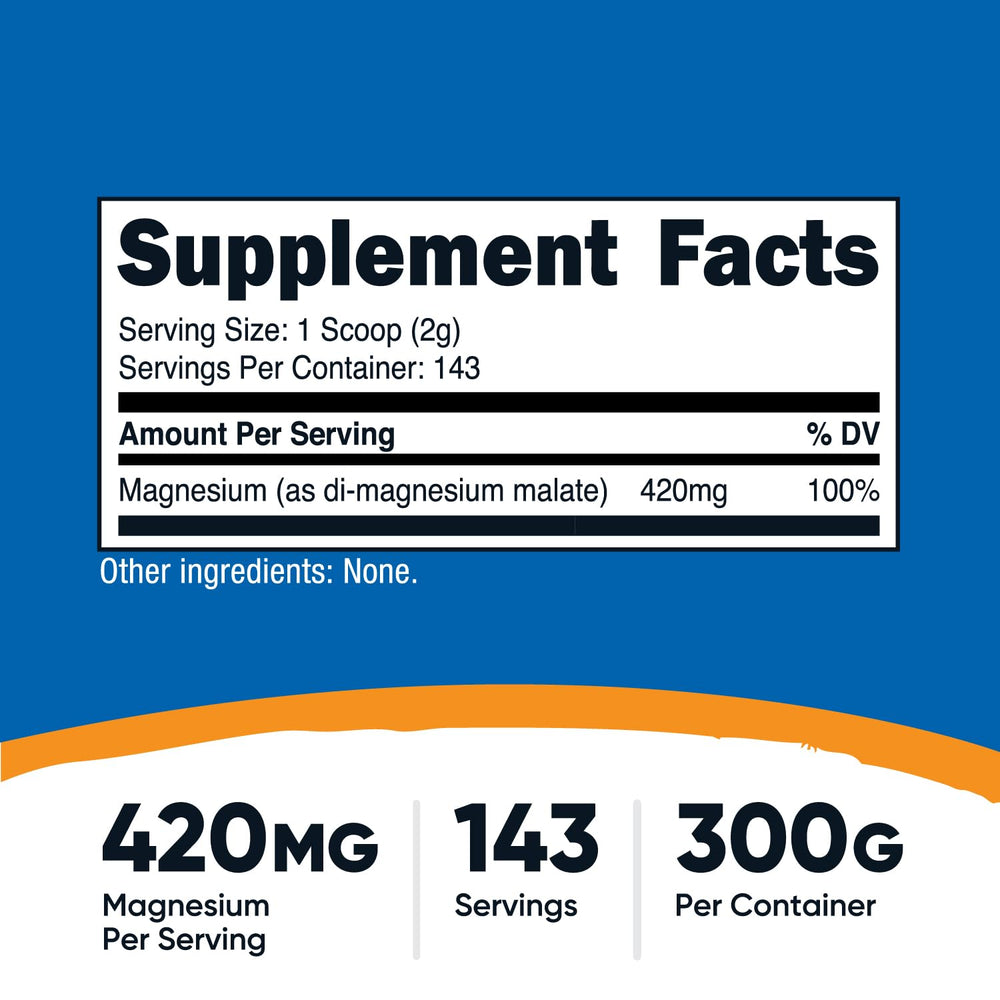 Nutricost Magnesium Malate scoop measuring one serving for easy daily use.