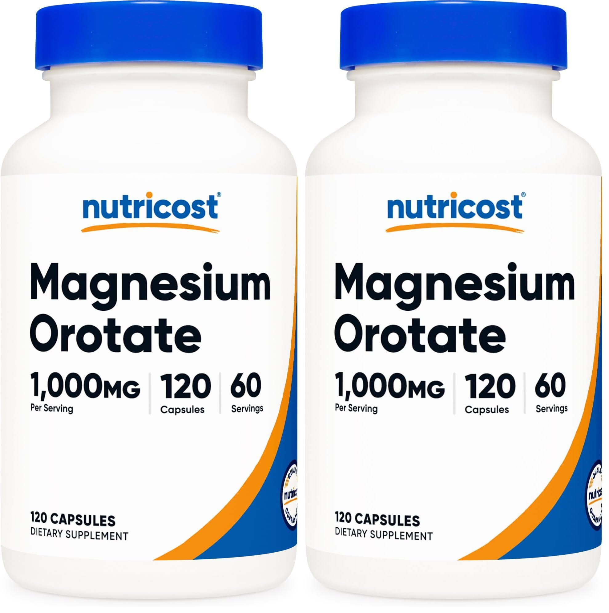 Nutricost Magnesium Orotate bottle on countertop for daily supplement routine