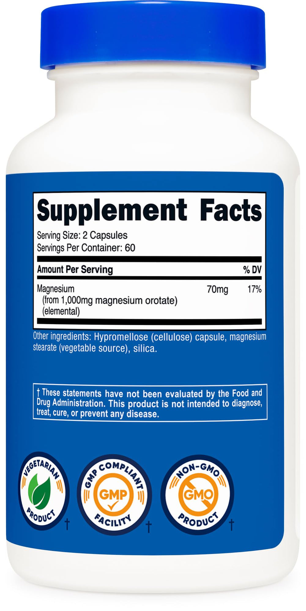 Nutricost Magnesium Orotate capsules arranged for daily wellness routine.