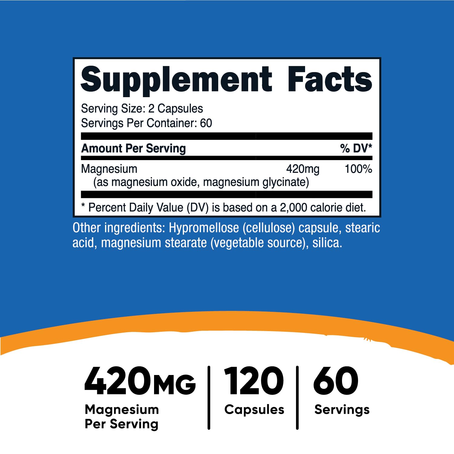 Nutricost Magnesium+ capsules pour demonstrates easy-to-swallow, plant-based capsules.