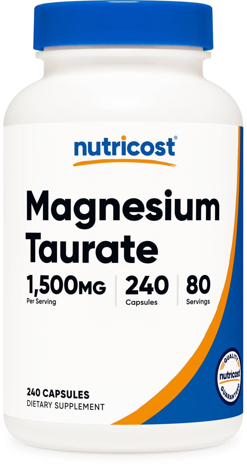 Nutricost Magnesium Taurate 1500mg bottle for daily wellness and routine