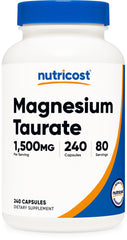 Nutricost Magnesium Taurate 1500mg bottle for daily wellness and routine