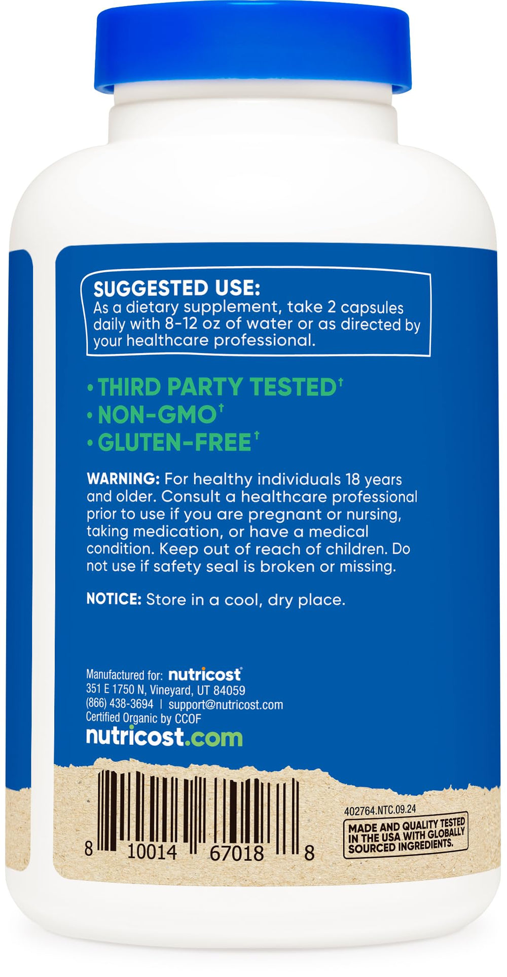 Nutricost manufacturing facility inspection image conveys GMP compliance and safety.