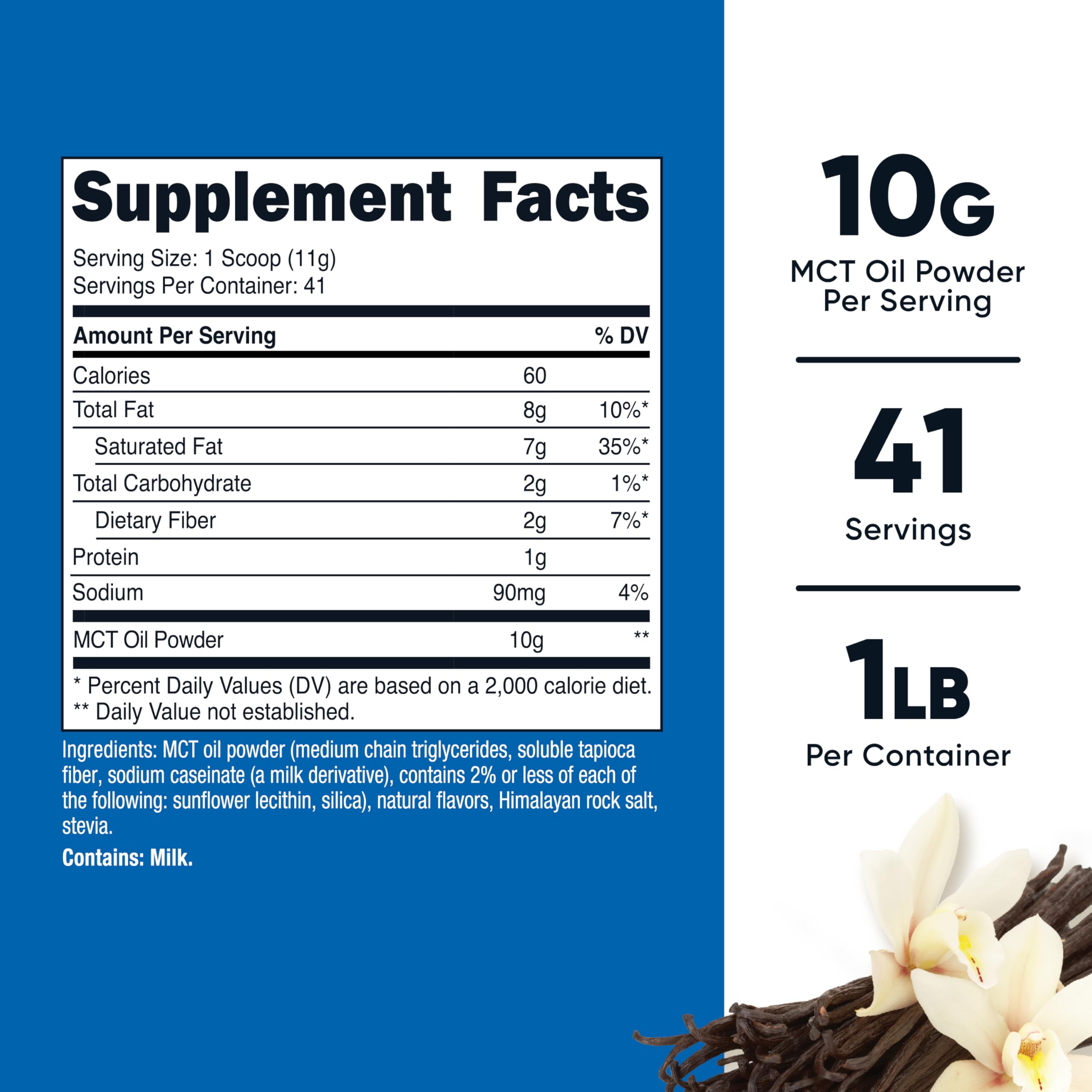 Nutricost MCT Oil Powder vanilla scoop for easy serving.