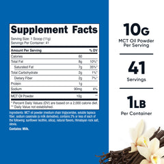 Nutricost MCT Oil Powder vanilla scoop for easy serving.