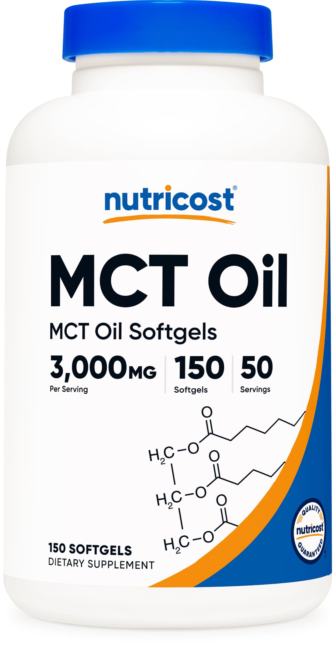 Nutricost MCT Oil Softgels bottle front for keto support
