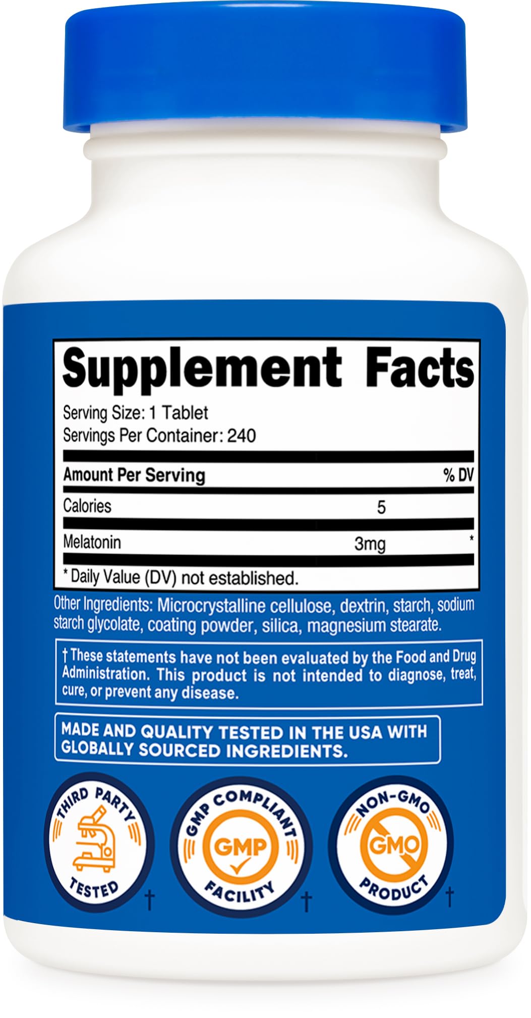 Nutricost Melatonin bottle on nightstand suggests an easy bedtime routine