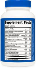 Ingredient panel on Nutricost B Complex showing essential vitamins and minerals.