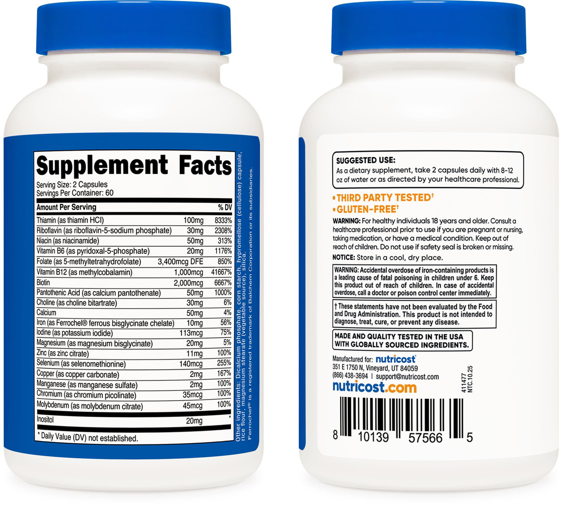 Sealed Nutricost bottle ready to support a two-month supply.