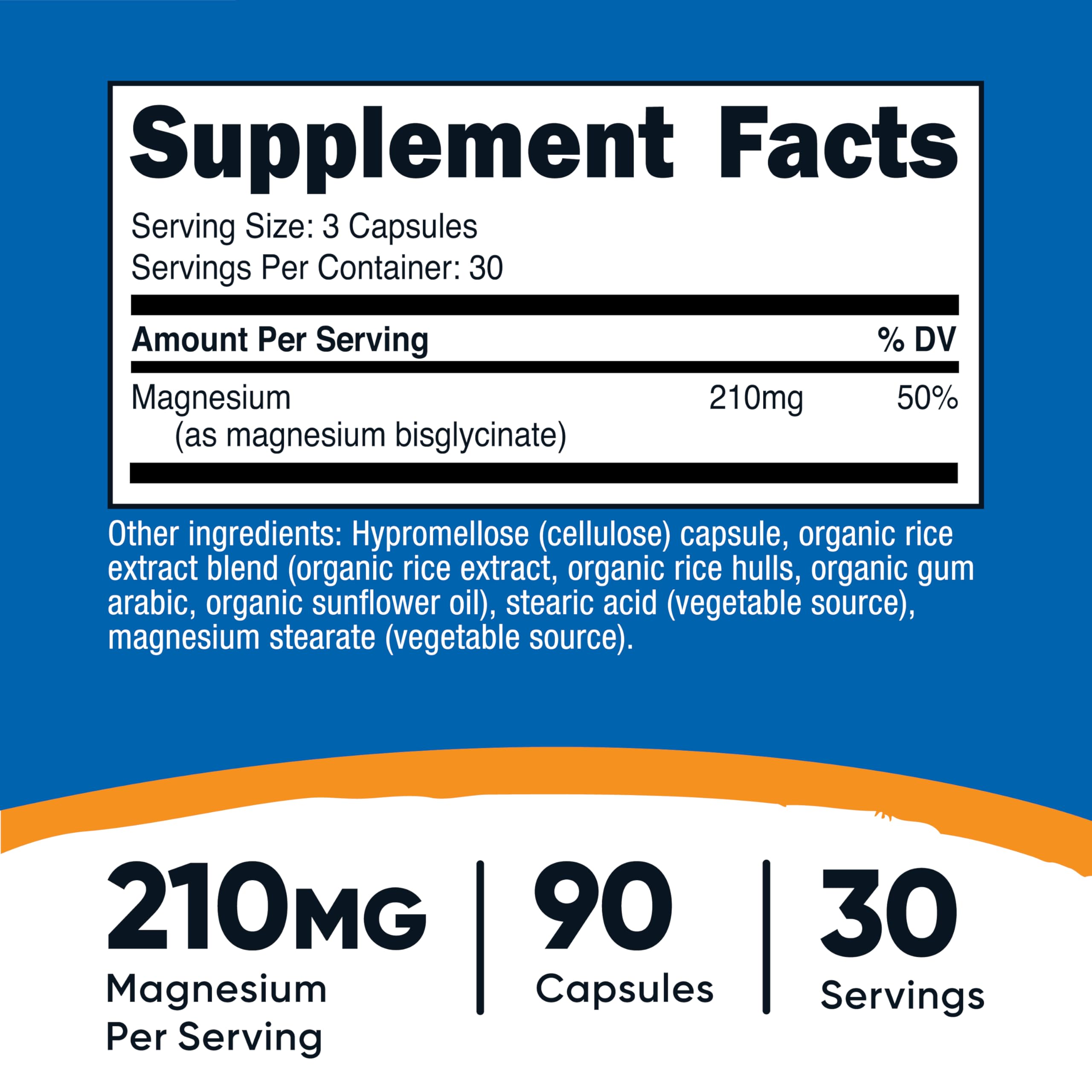 Close-up of Nutricost magnesium glycinate capsules highlighting smooth, easy-to-swallow tablets.