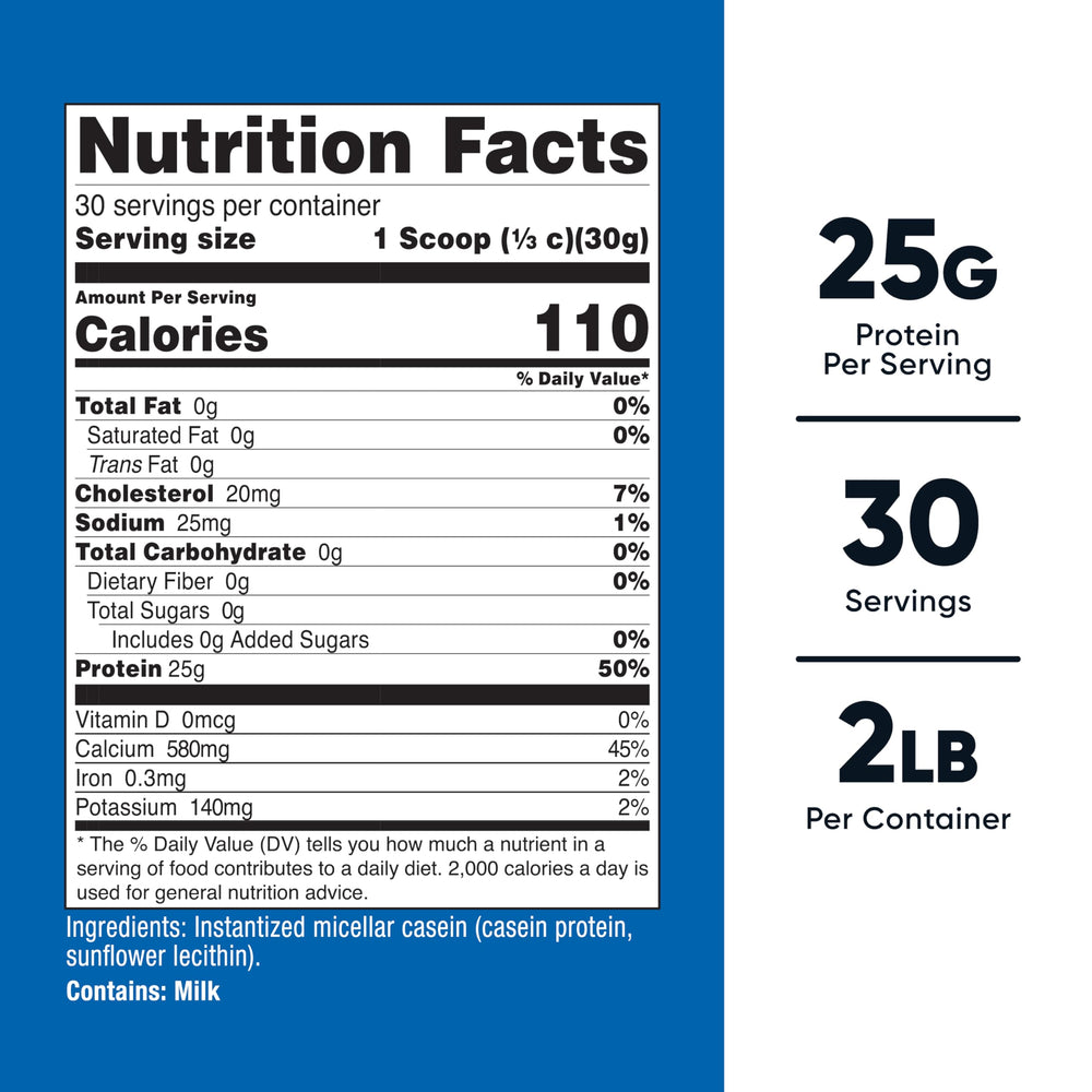 Nutricost micellar casein tub with included scoop for convenient serving