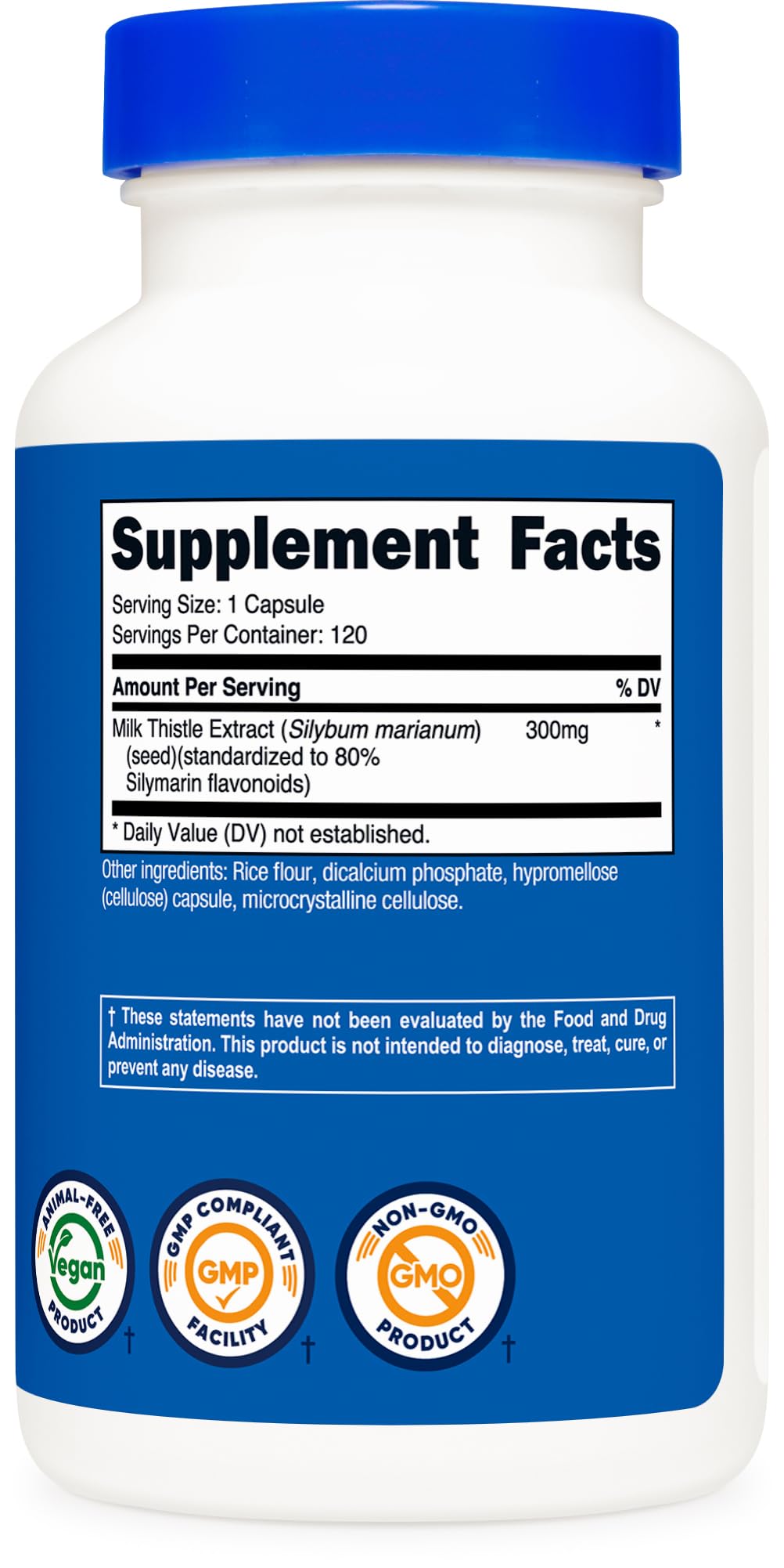 Nutricost Milk Thistle capsules on a clean background for everyday wellness potential.
