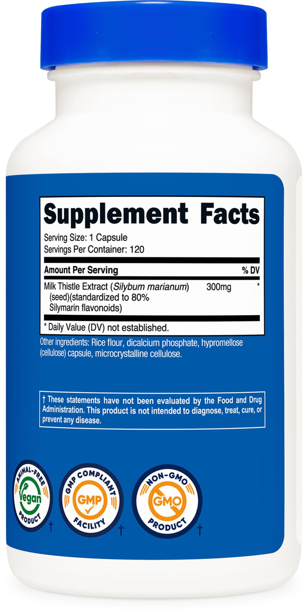 Nutricost Milk Thistle capsules on a clean background for everyday wellness potential.