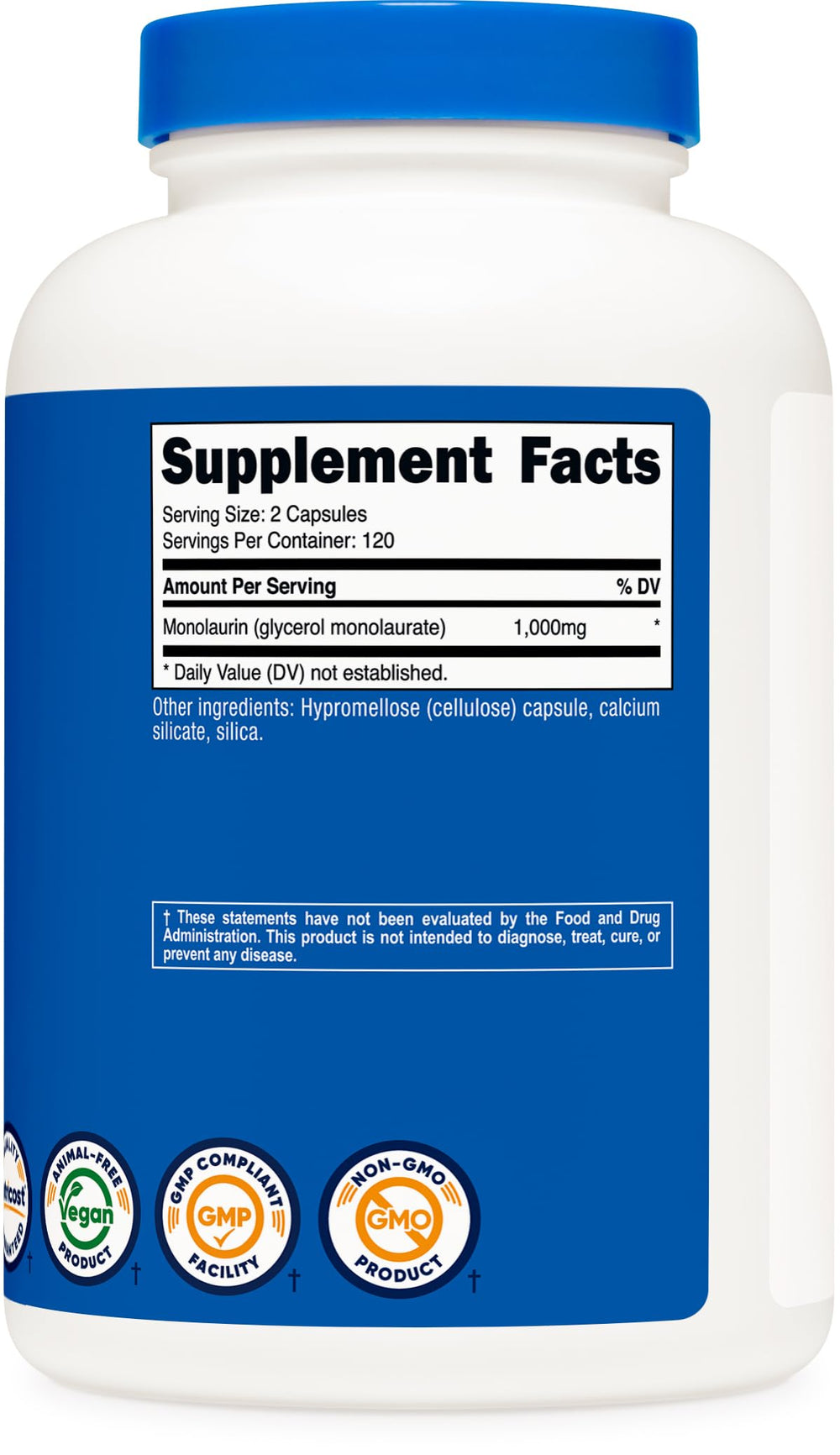 Nutricost Monolaurin pack-of-2 packaging shown for value and reliability.