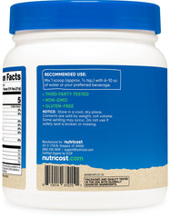 Nutricost Moringa powder gluten-free and vegan-friendly packaging label