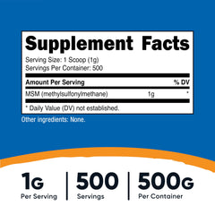 Nutricost MSM powder serving scoop for precise, convenient measurements