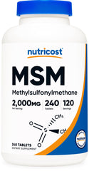 Nutricost MSM tablets bottle close-up for daily joint support