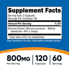 Nutricost Mucuna Pruriens 400mg capsule close-up showing potency.