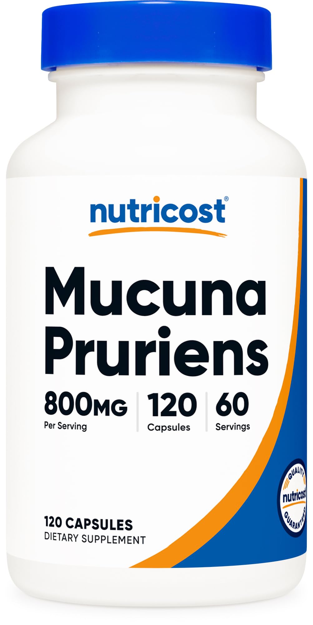 Nutricost Mucuna Pruriens capsules bottle for convenient daily use.
