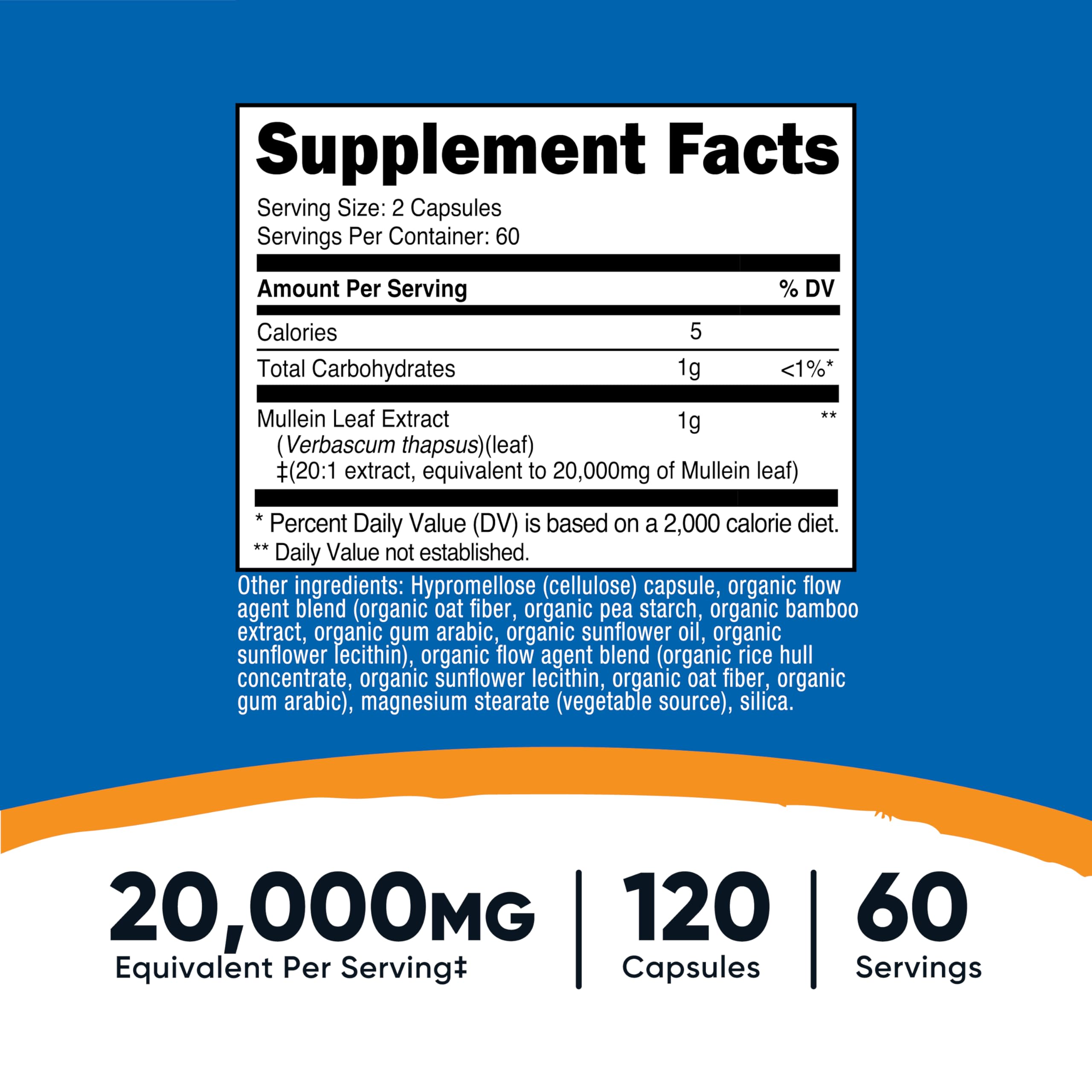Nutricost Mullein capsules closeup highlighting vegan capsules for daily wellness routines