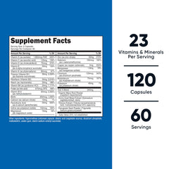 Nutricost Multivitamin for Men bottle label close-up highlighting non-GMO and gluten-free attributes