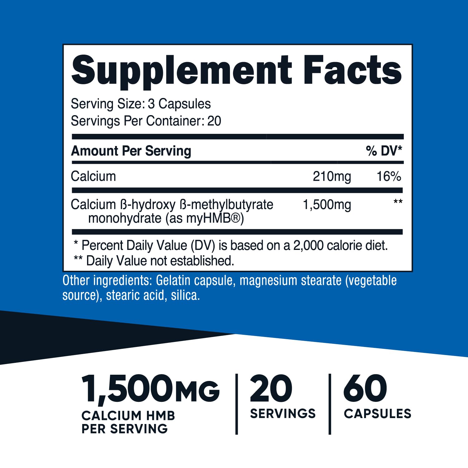 Nutricost myHMB capsules close-up showing convenient capsule form